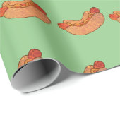 Jummy Hot Dog Food Wrapping Paper Geschenkpapier (Rolleneckpunkt)
