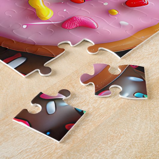 Jummy Pink und Schokolade Donuts mit Sprinklen Puzzle (Seite)