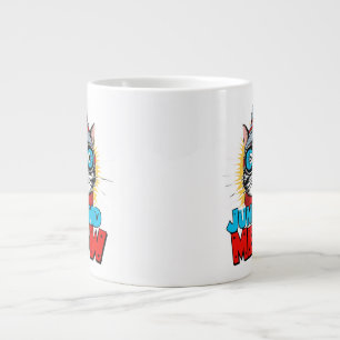 Jump and Meow - Adventure Cat Design Jumbo-Tasse