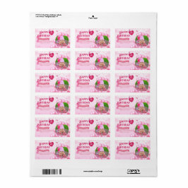 Jump and Play Birthday Invitation Photo Card  Adressaufkleber