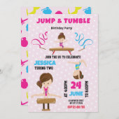 Jump and Tumble Gymnastics Einladung zum Geburtsta (Vorne/Hinten)