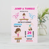 Jump and Tumble Gymnastics Einladung zum Geburtsta (Stehend Vorderseite)