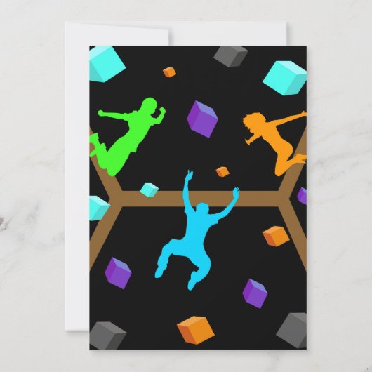 Jump Birthday, Bounce House Trampolin Park Boy Einladung (Rückseite)