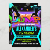 Jump Birthday, Bounce House Trampolin Park Boy Einladung (Vorne/Hinten)
