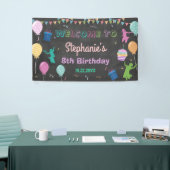 Jump Birthday Chalkboard Kid Trampolin Hintergrund Banner (Messeveranstaltung)