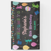 Jump Birthday Chalkboard Kid Trampolin Hintergrund Banner (Vertikal)