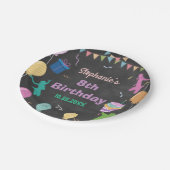Jump Birthday Chalkboard Kid Trampolin Party Pappteller (Schrägansicht)