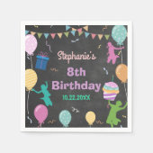 Jump Birthday Chalkboard Kid Trampolin Party Serviette (Vorderseite)