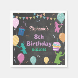 Jump Birthday Chalkboard Kid Trampolin Party Serviette