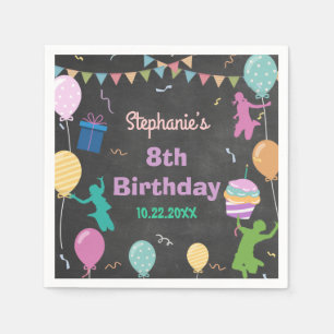 Jump Birthday Chalkboard Kid Trampolin Party Serviette