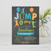 Jump Birthday Einladung Bounce Trampolin Party (Stehend Vorderseite)