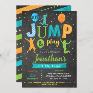 Jump Birthday Einladung Bounce Trampolin Party 