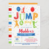 Jump Birthday Einladung Bounce Trampolin Party (Vorne/Hinten)