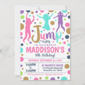 Jump Birthday Einladung Girl Jump Trampolin (Vorderseite)