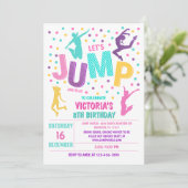 Jump Birthday Einladung, Jump Invite, Trampolin Einladung (Stehend Vorderseite)