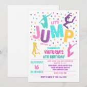 Jump Birthday Einladung, Jump Invite, Trampolin Einladung (Vorne/Hinten)