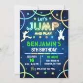 Jump Birthday Einladung, Jump Invite, Trampolin Einladung (Vorderseite)