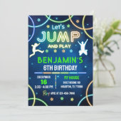 Jump Birthday Einladung, Jump Invite, Trampolin Einladung (Stehend Vorderseite)