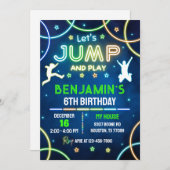 Jump Birthday Einladung, Jump Invite, Trampolin Einladung (Vorne/Hinten)
