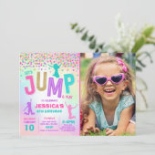 Jump Birthday Einladung Jump Trampolin Party (Stehend Vorderseite)