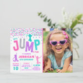 Jump Birthday Einladung Jump Trampolin Party (Stehend Vorderseite)