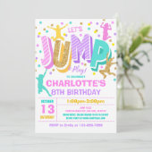 Jump Birthday Einladung Jump Trampolin Party (Stehend Vorderseite)