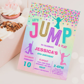 Jump Birthday Einladung Jump Trampolin Party