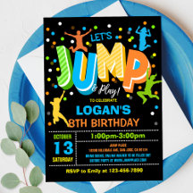Jump Birthday Einladung Jump Trampolin Party