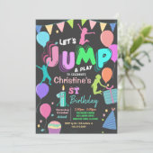 Jump Birthday Einladung Springen Trampolin Party (Stehend Vorderseite)