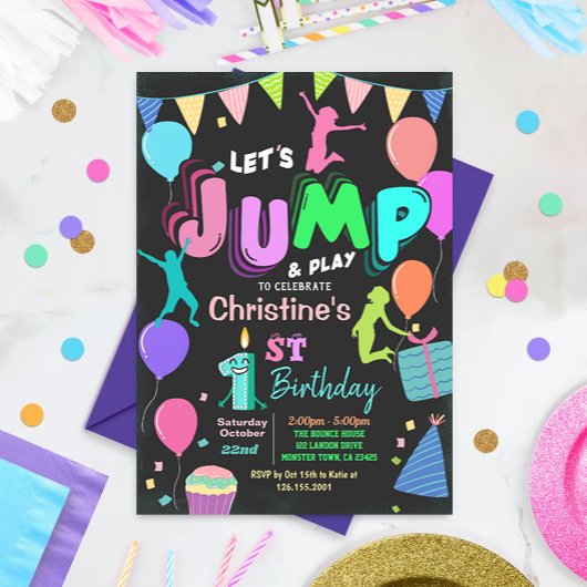 Jump Birthday Einladung Springen Trampolin Party