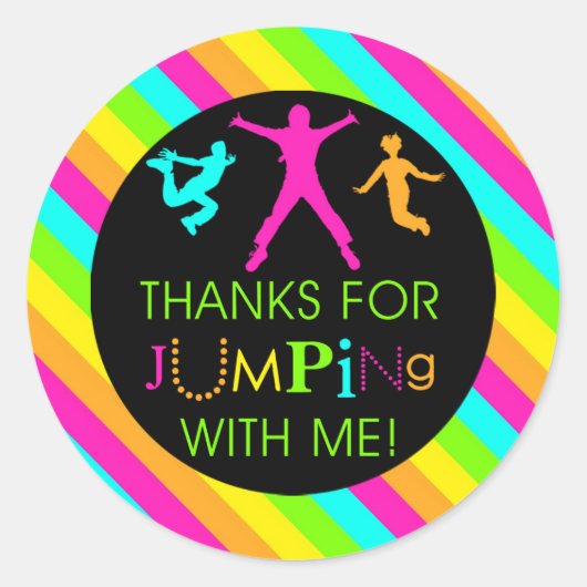 Jump Birthday Girl Matching Danke Stickers (Vorderseite)