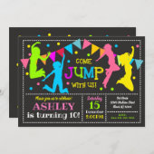 Jump Birthday Invasion Bounce House Trampolin Einladung (Vorne/Hinten)