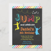 Jump Birthday Invitations (Chalkboard Rainbow) Einladung (Vorderseite)