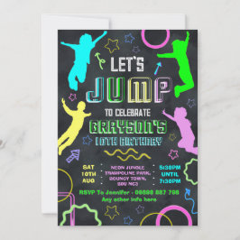 Jump birthday invitations, trampolining party einladung