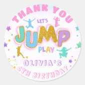 Jump Birthday Jump Trampolin Danke Runder Aufkleber (Vorderseite)