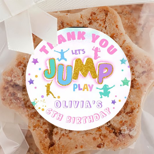 Jump Birthday Jump Trampolin Danke Runder Aufkleber