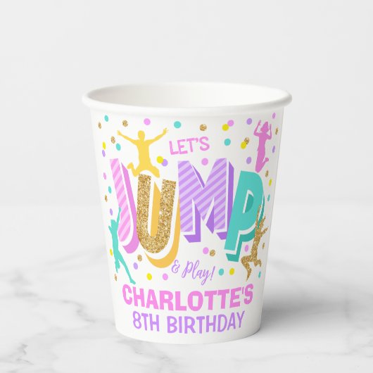 Jump Birthday Paper Cups Pappbecher (Rückseite)