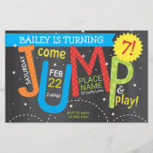 Jump Birthday Party Colors on Chalk Budget Einladu (Vorderseite)