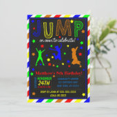 Jump Birthday Party Einladung für einen Jungen (Stehend Vorderseite)