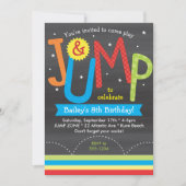 Jump Birthday Party farbenfrohe Chalkboard Einladung (Vorderseite)