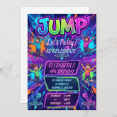 Jump Birthday Party Tie Dye Neon Glow Jump Party Einladung (Vorne/Hinten)