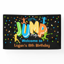Jump Birthday Party Vinyl Willkommens-Banner