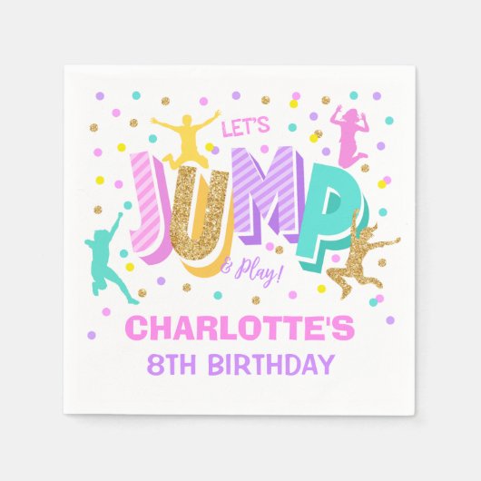 Jump Birthday Personalisiert Napkins Serviette (Vorderseite)