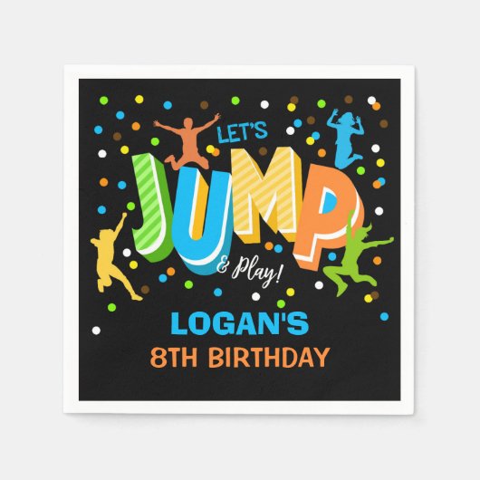 Jump Birthday Personalisiert Napkins Serviette (Vorderseite)
