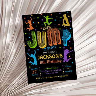 Jump Birthday Trampolin Party Einladung