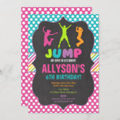 Jump-Boom Trampolin Geburtstagsparty Einladung (Vorne/Hinten)