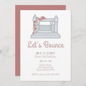 Jump Bounce House Girls Geburtstag Einladung (Vorne/Hinten)