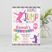 Jump Bounce House Trampoline Geburtstagseinladung Einladung (Stehend Vorderseite)