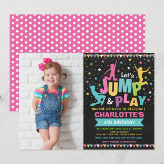 Jump Bounce House Trampoline Geburtstagsparty Einladung