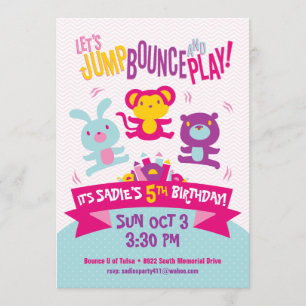 Jump Bounce Play Inflatables zum Geburtstag Einladung